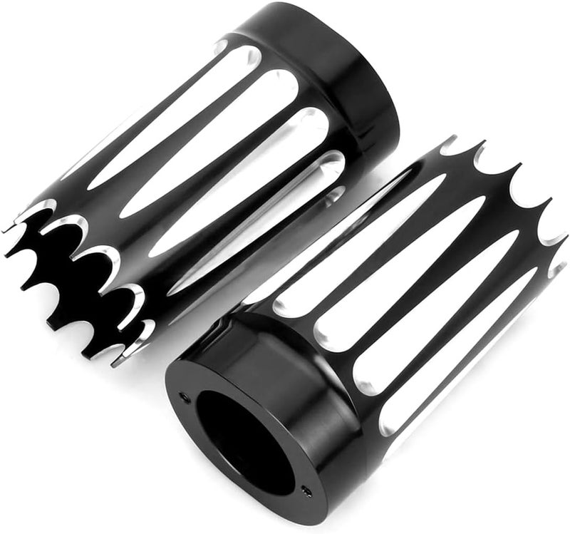 TOPRAMETAL 49mm Fork Slider Boots Cover for Harley Touring, FLHR, FLHX, Ultra Limited Low, CVO Street Glide, Bagger (Black, Gear style) - Image 2